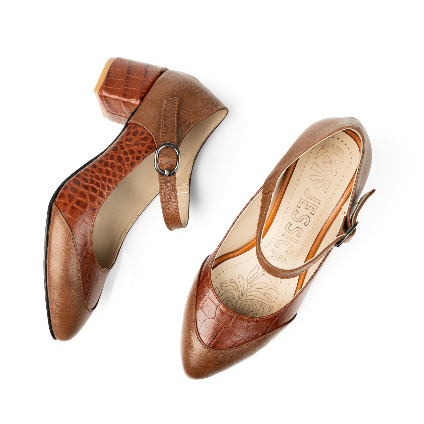 صندل حريمي جلد طبيعي هافان بتطعيمة جلد لازار وفرش طبي مريح ونعل خفيف وكعب 4 سم